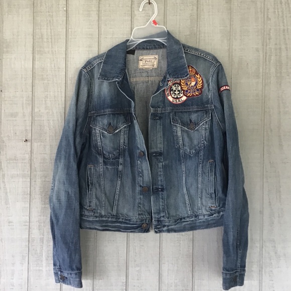 RALPH LAUREN POLO Nautical Patches Denim Jacket XL